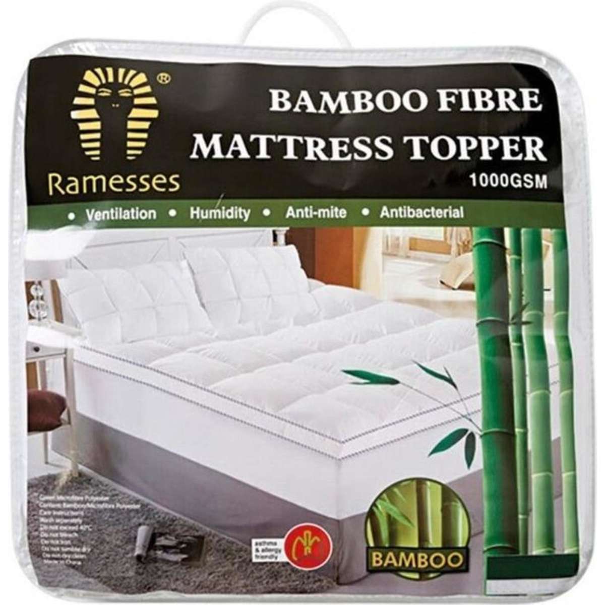 Ramesses Luxury Bamboo 1000GSM Mattress Topper Queen Woolworths
