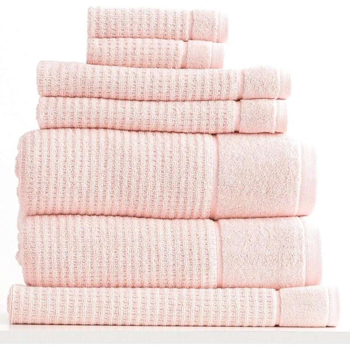 Renee Taylor Cambridge 650 GSM 7 Piece Textured Towel Packs Primrose ...