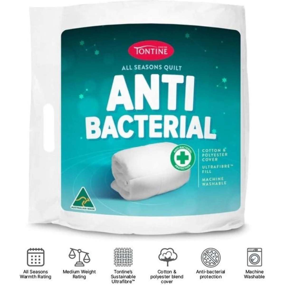 Tontine All Seasons Anti Bacterial Australian Made Quilt Double