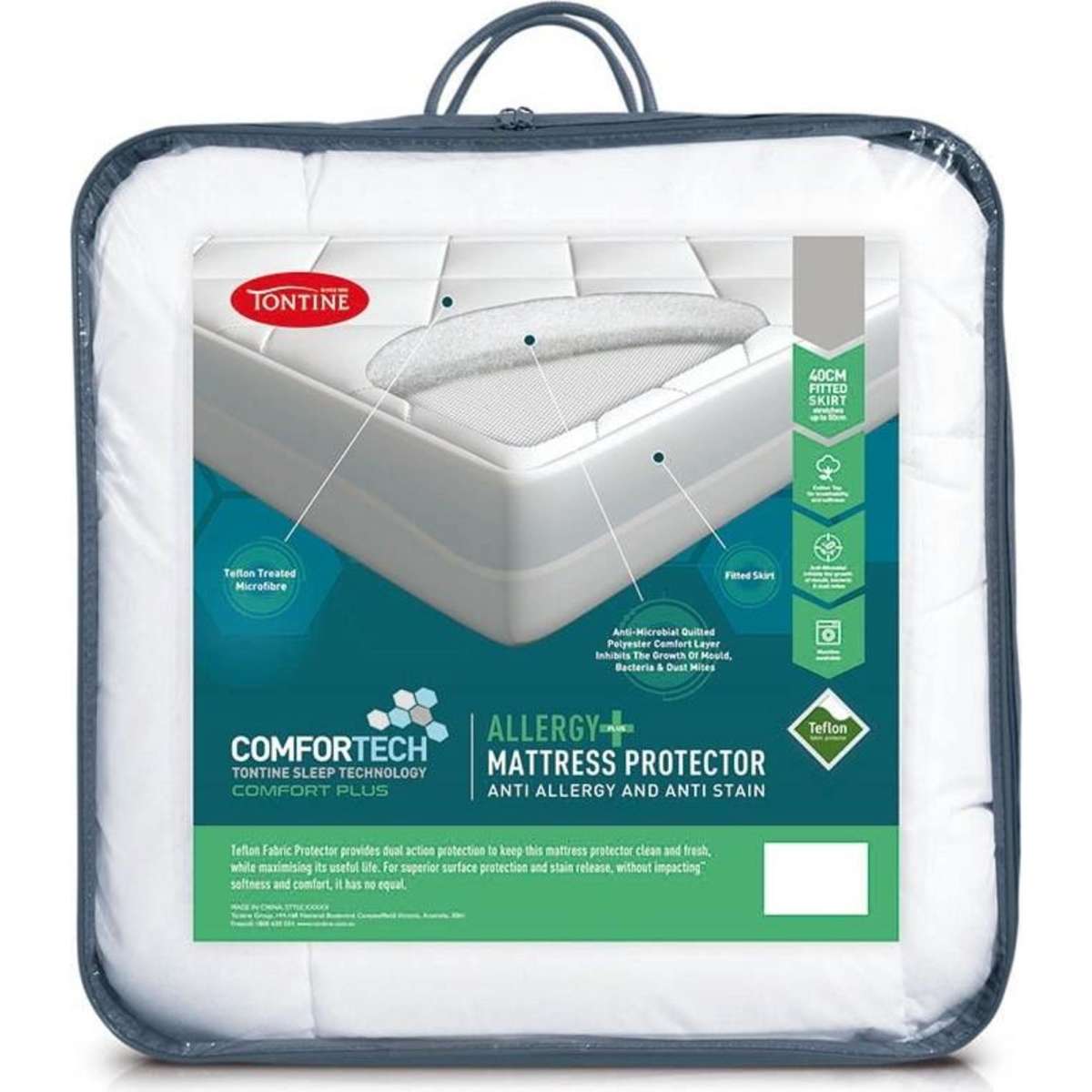 Tontine Comfortech Allergy Plus Mattress Protector Double Woolworths