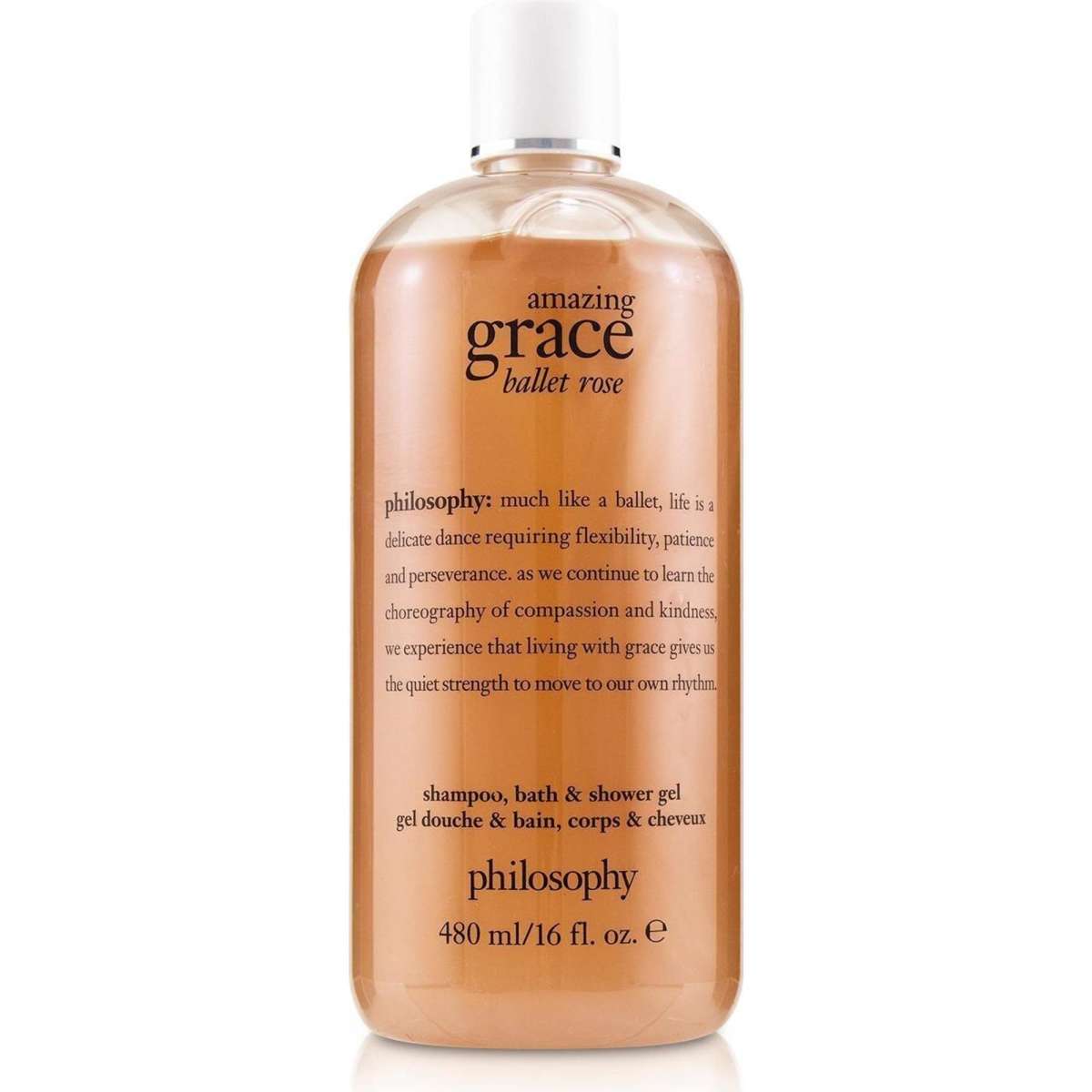 Philosophy Amazing Grace Ballet Rose Shampoo, Bath & Shower Gel 480ml/16oz Woolworths