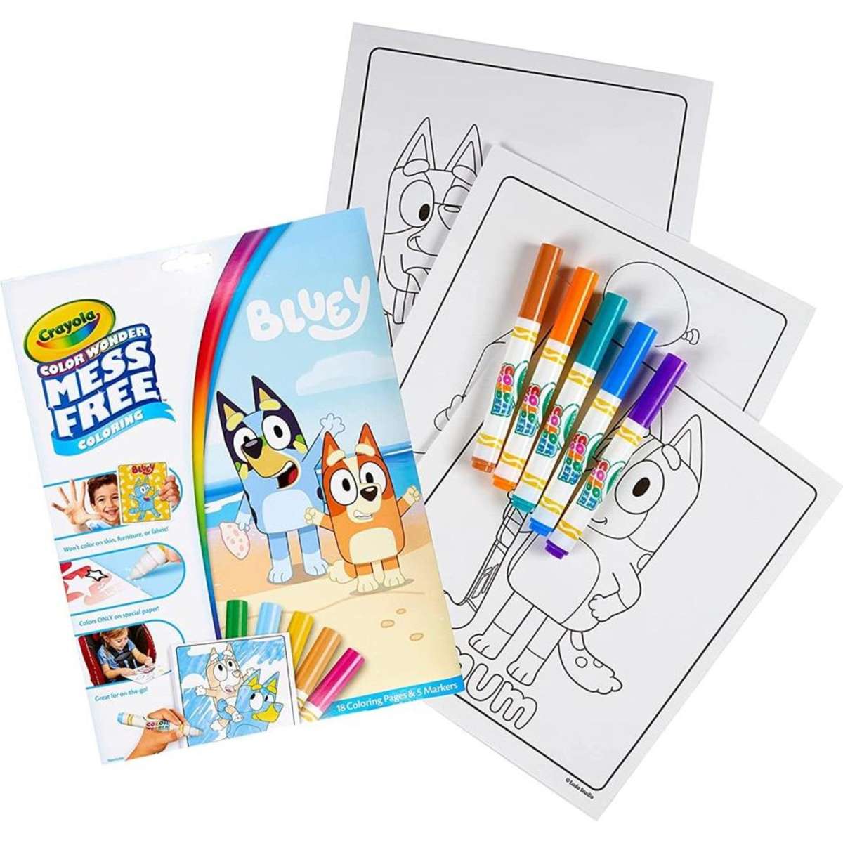 Crayola Colour Wonder Mess Free Colouring Pages w/ Marker Bluey 3y ...