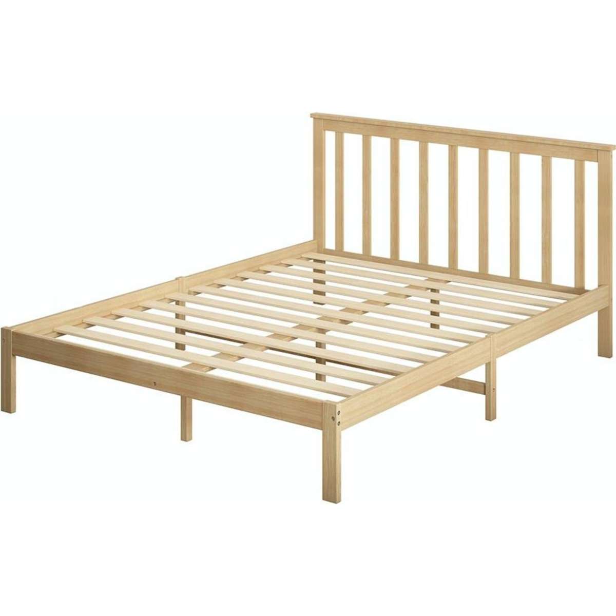 Levede Wooden Bed Frame Queen Full Size Mattress Base Timber Natural