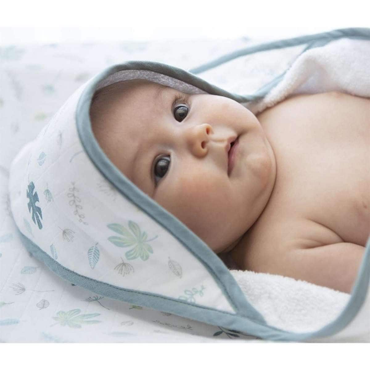 Living Textiles Organic Muslin Hooded Towel Banana Leaf Woolworths