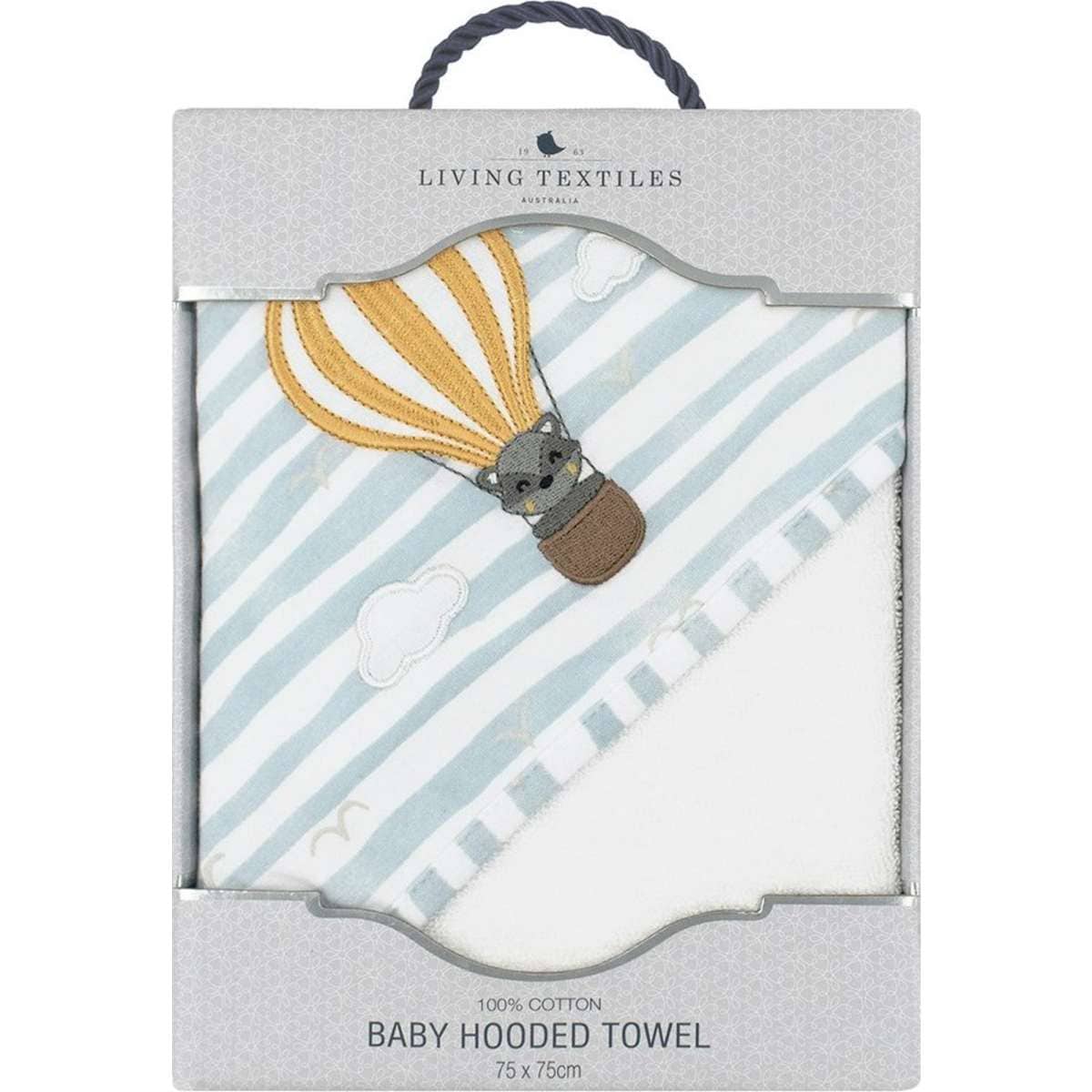 Living Textiles Newborn/Infant/Baby Hooded Towel Up Up & Away Woolworths
