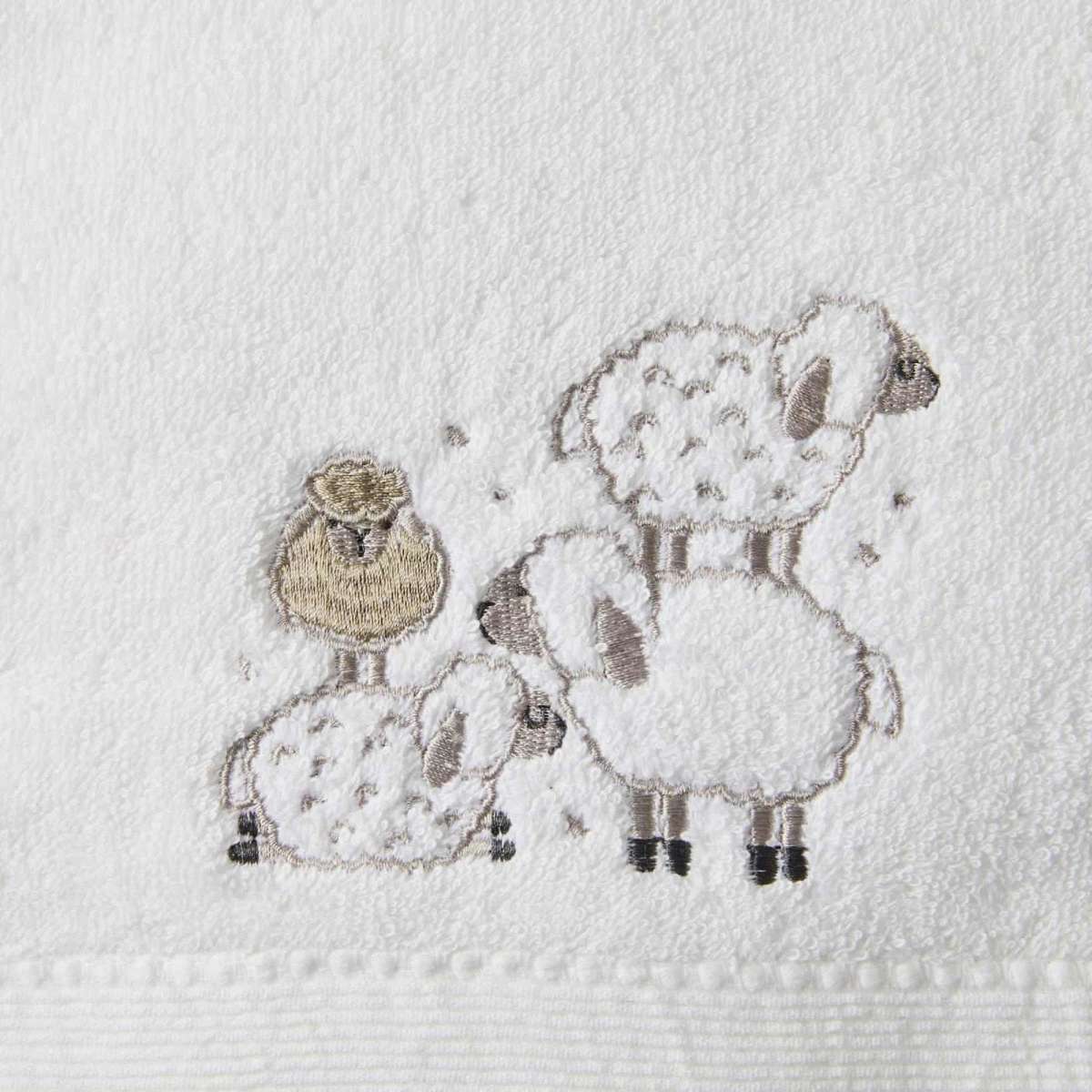 Jiggle & Giggle Sheep Baby Bath Towel & Face Washer w/ Organza Bag