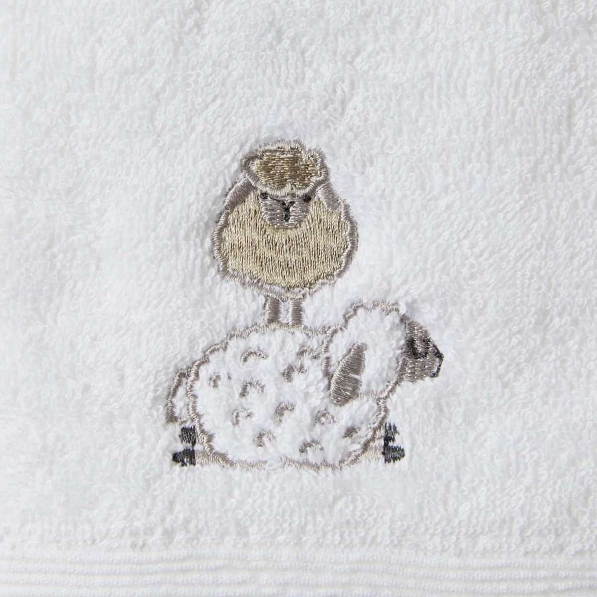 Jiggle & Giggle Sheep Baby Bath Towel & Face Washer w/ Organza Bag