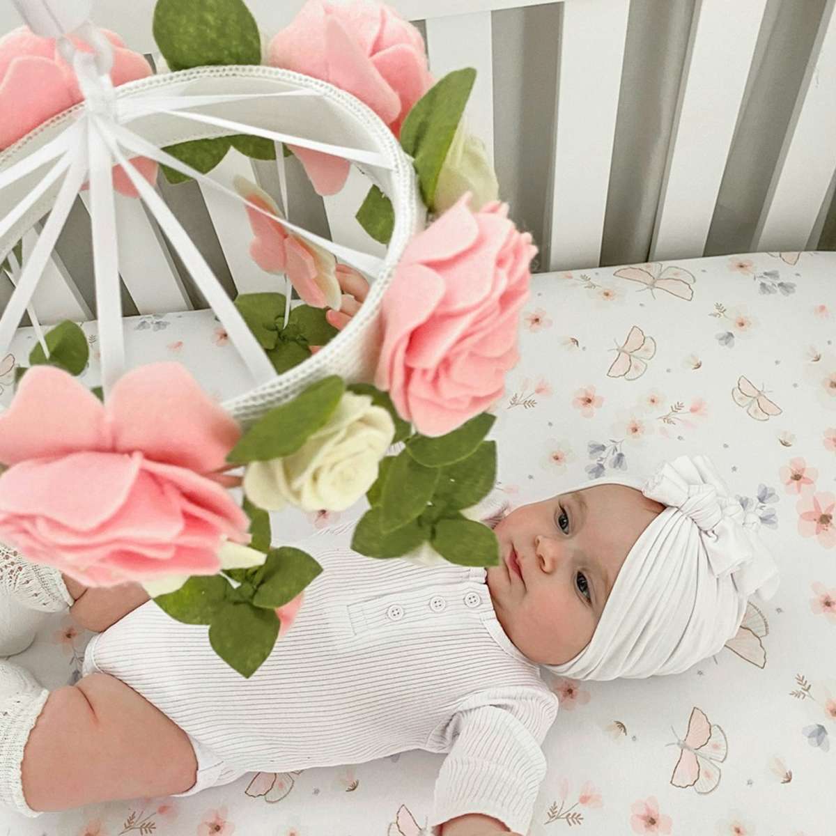 Living Textiles Musical Mobile Set Floral Wreath Woolworths