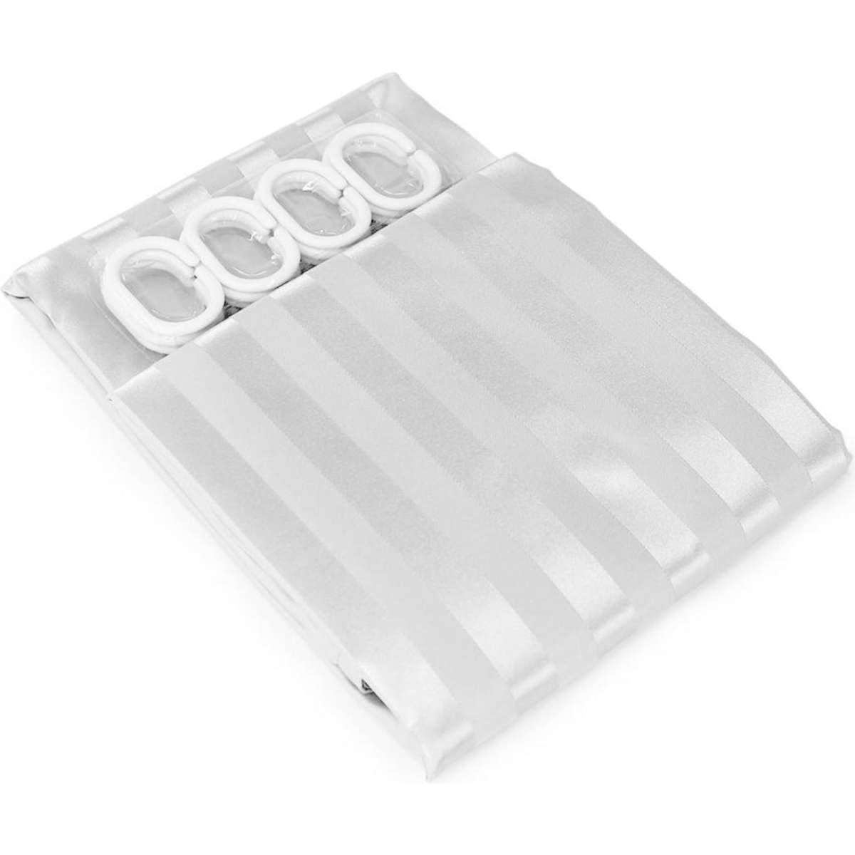 Wam Poly Bathroom Shower Classic Satin Curtain White Woolworths