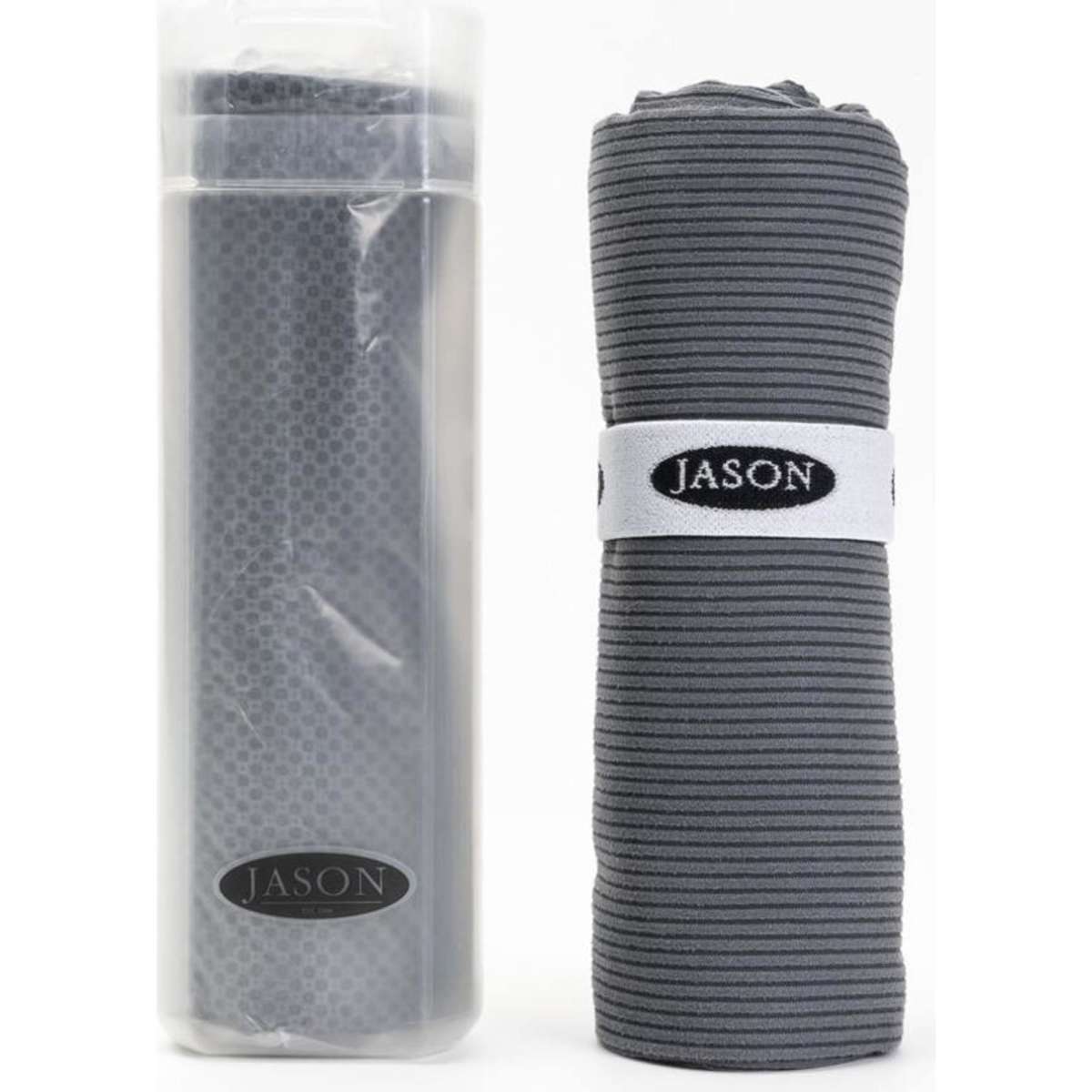 Jason Sports Gym Drying/Cooling Towel Set w/ Tube Charcoal 2PK