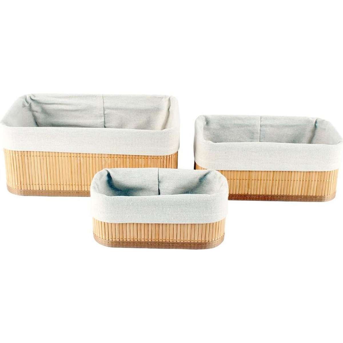 Maine & Crawford Kalib Storage Baskets w/ Lining Natural 3pc 20/25/30cm Woolworths