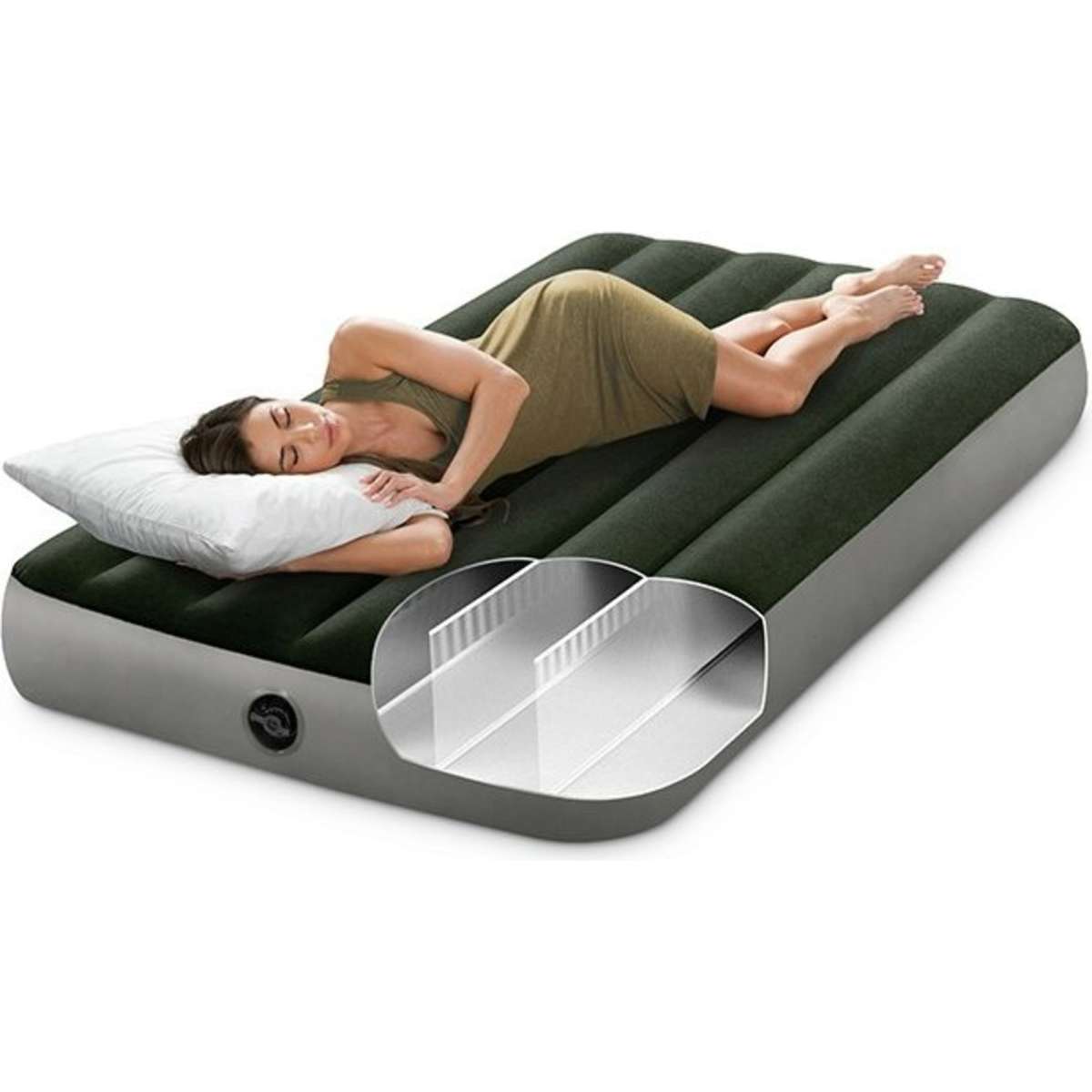 Intex Twin Dura Beam Downy Infaltable Airbed With Foot Bip Woolworths