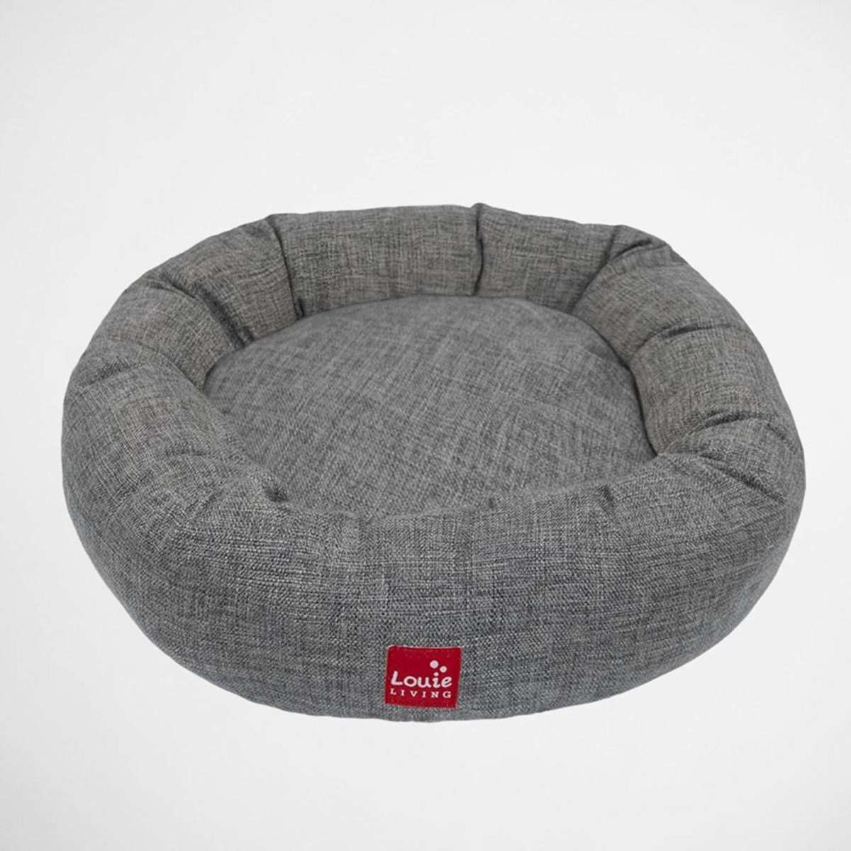 Louie Living Donut Dog/Pet Bed/Lounger Large Grey/White Woolworths