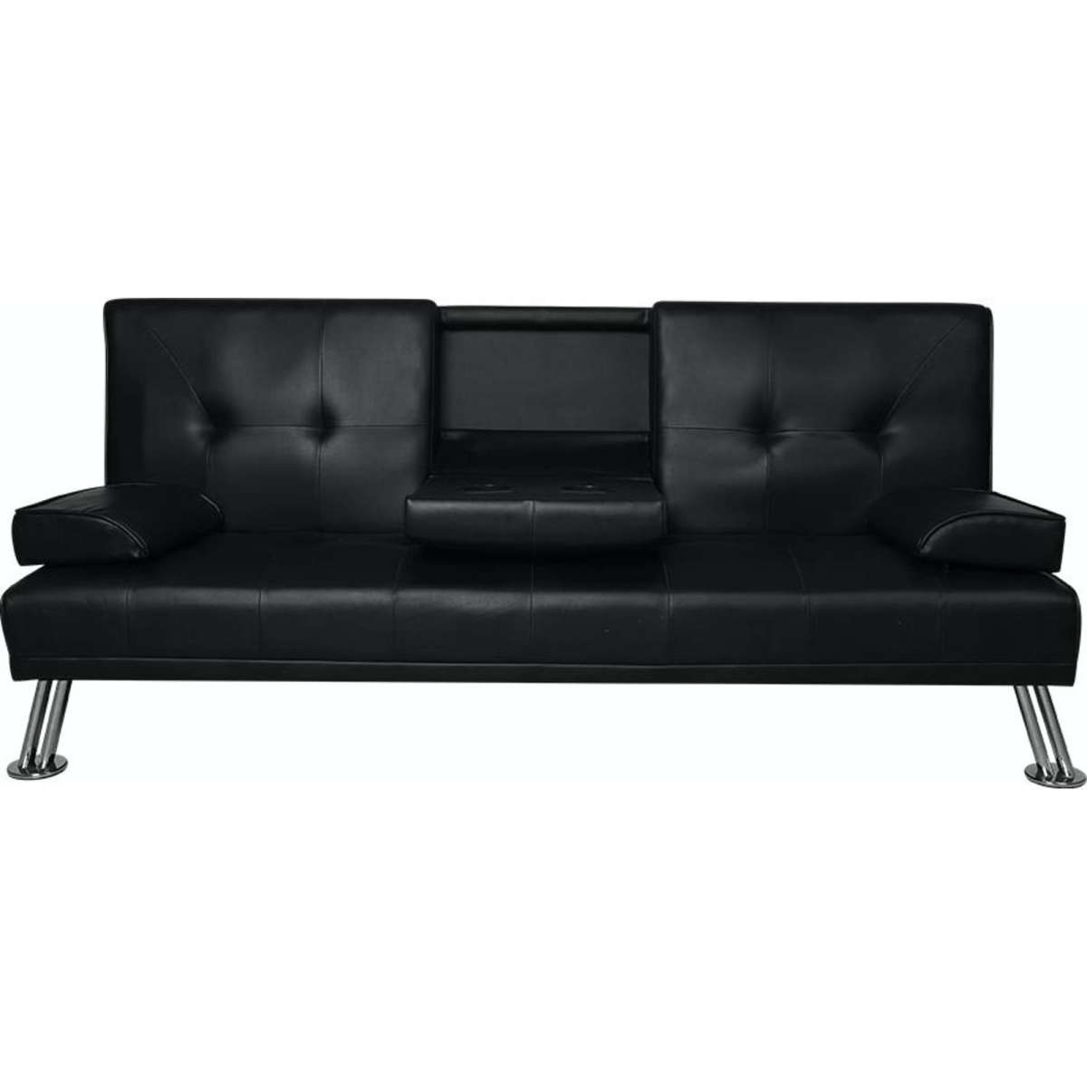 Levede Sofa Bed Adjustable Recliner Lounge Couch Leather 3 Seater Cup