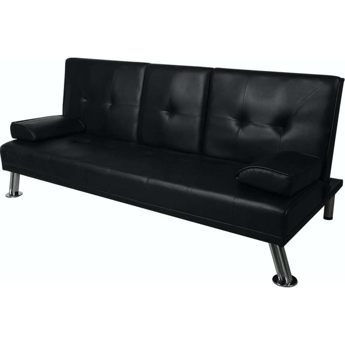 Levede Sofa Bed Adjustable Recliner Lounge Couch Leather 3 Seater Cup