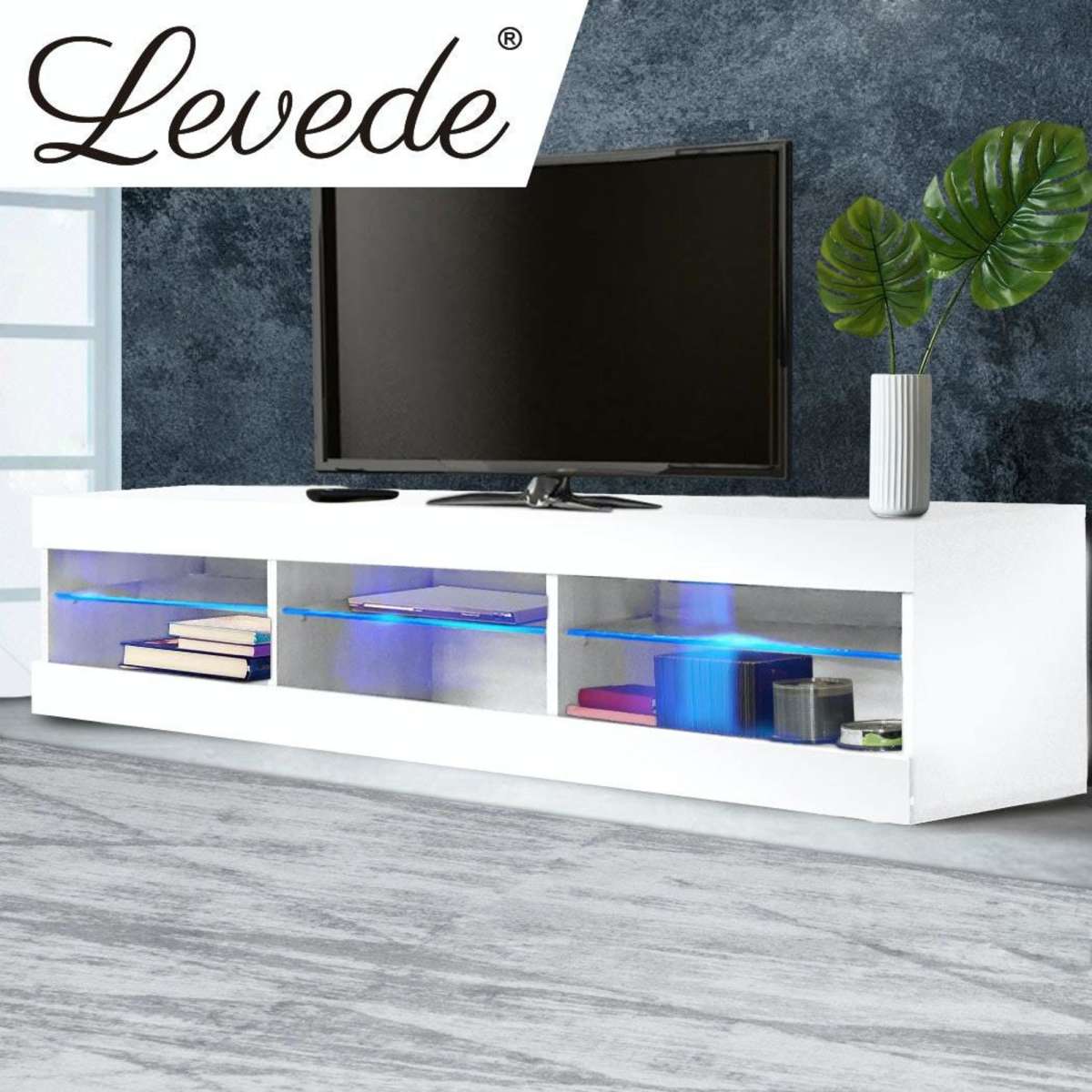 Levede LED Entertainment Center TV Stand Game Media Storage 55