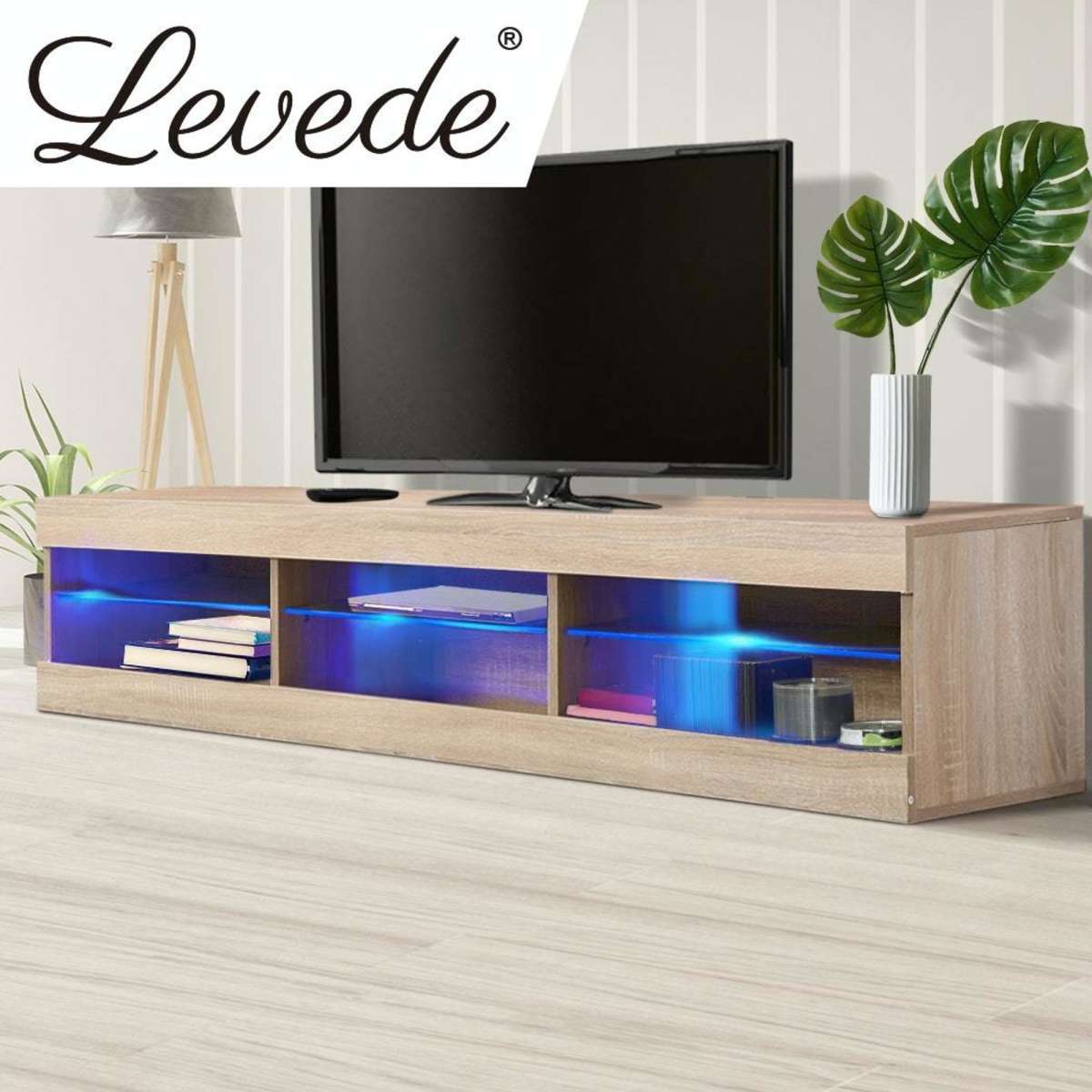 Levede LED Entertainment Center TV Stand Game Media Storage 55