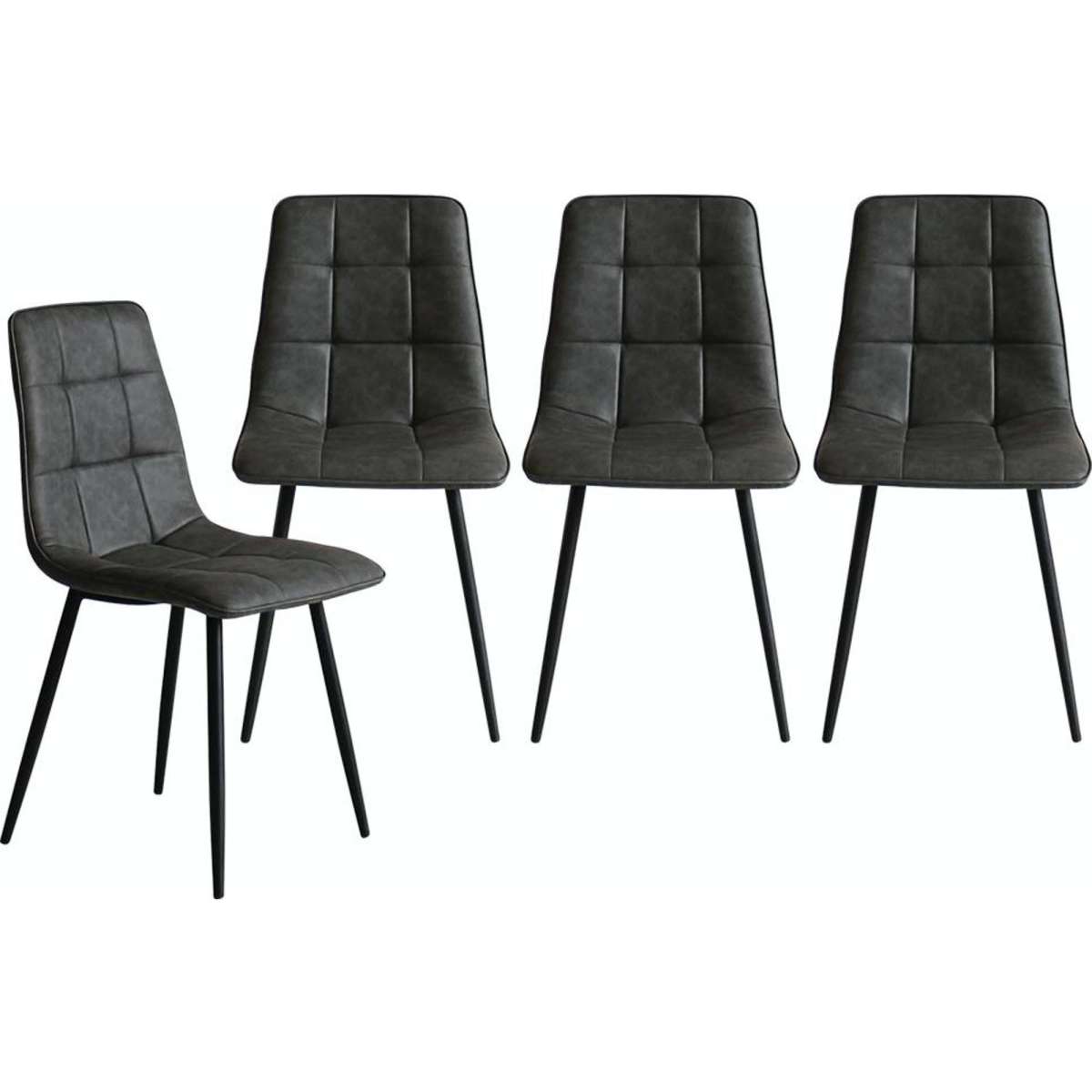 Levede 4x Dining Chairs Kitchen Table Chair Lounge Room Padded Seat PU