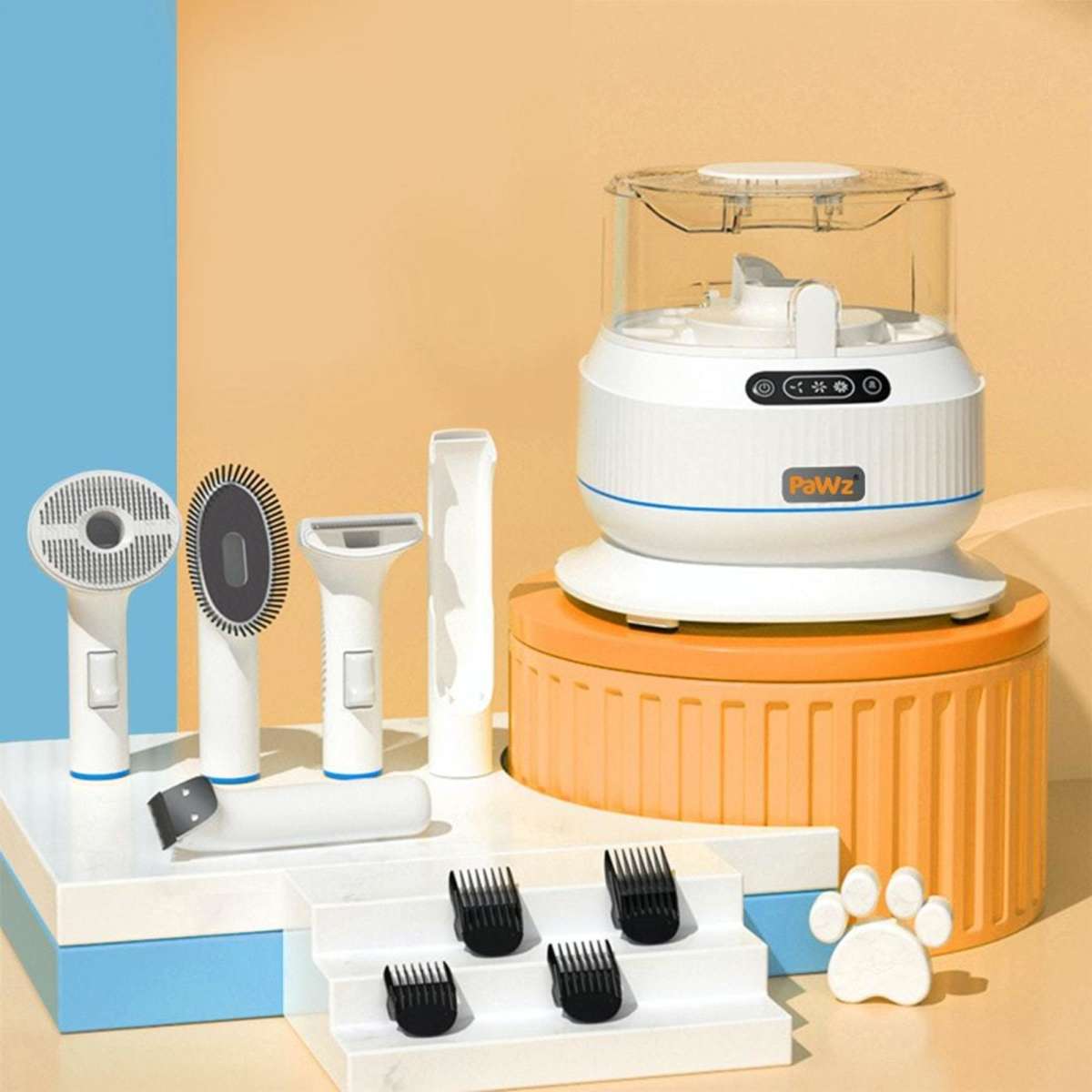 PaWz Pet Grooming Kit Vacuum Dog Cat Hair Dryer Remover Clipper Brushes