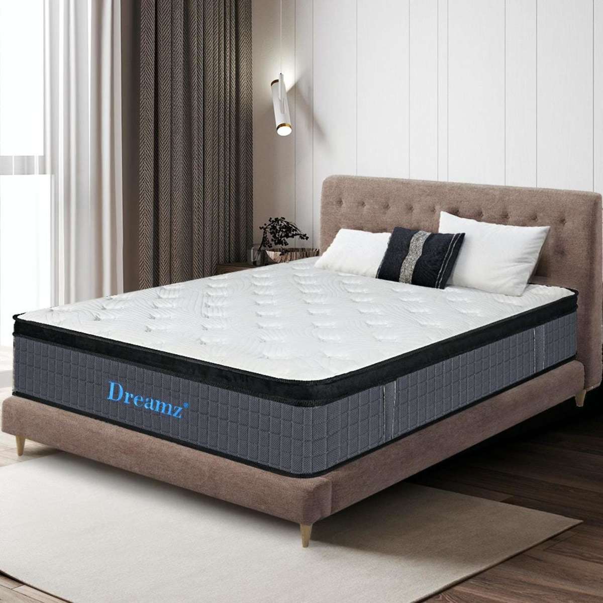 Dreamz Bedding Spring Mattress King Size 32CM Premium Pocket Spring Mattress with Medium Firm