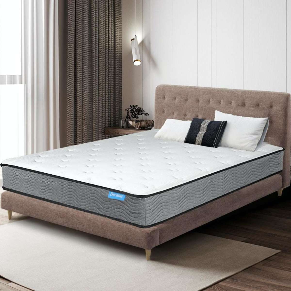 DreamZ Spring Mattress Pocket Bed Top Coil Sleep Foam Extra Firm King ...