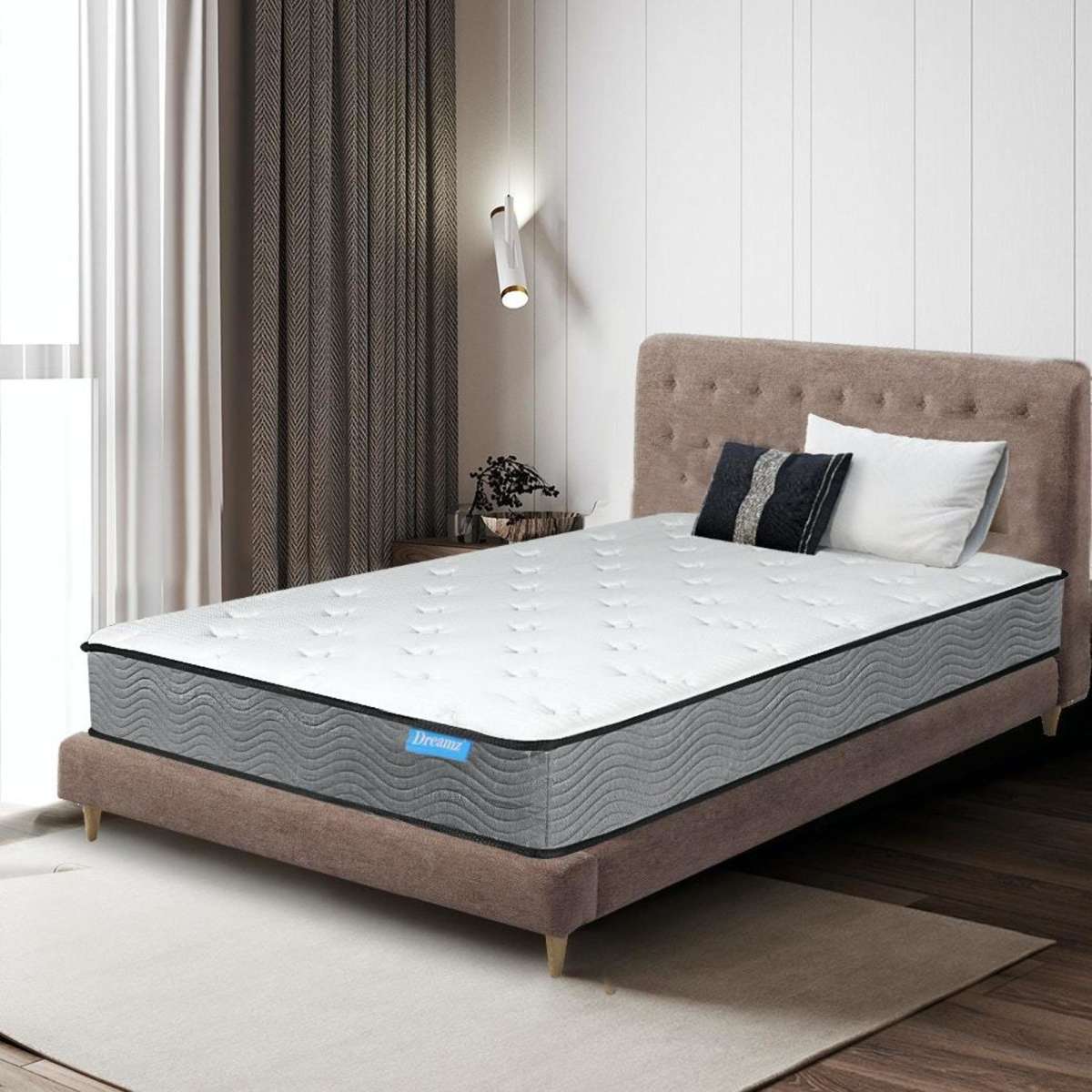 DreamZ Spring Mattress Pocket Bed Top Coil Sleep Foam Extra Firm Double ...