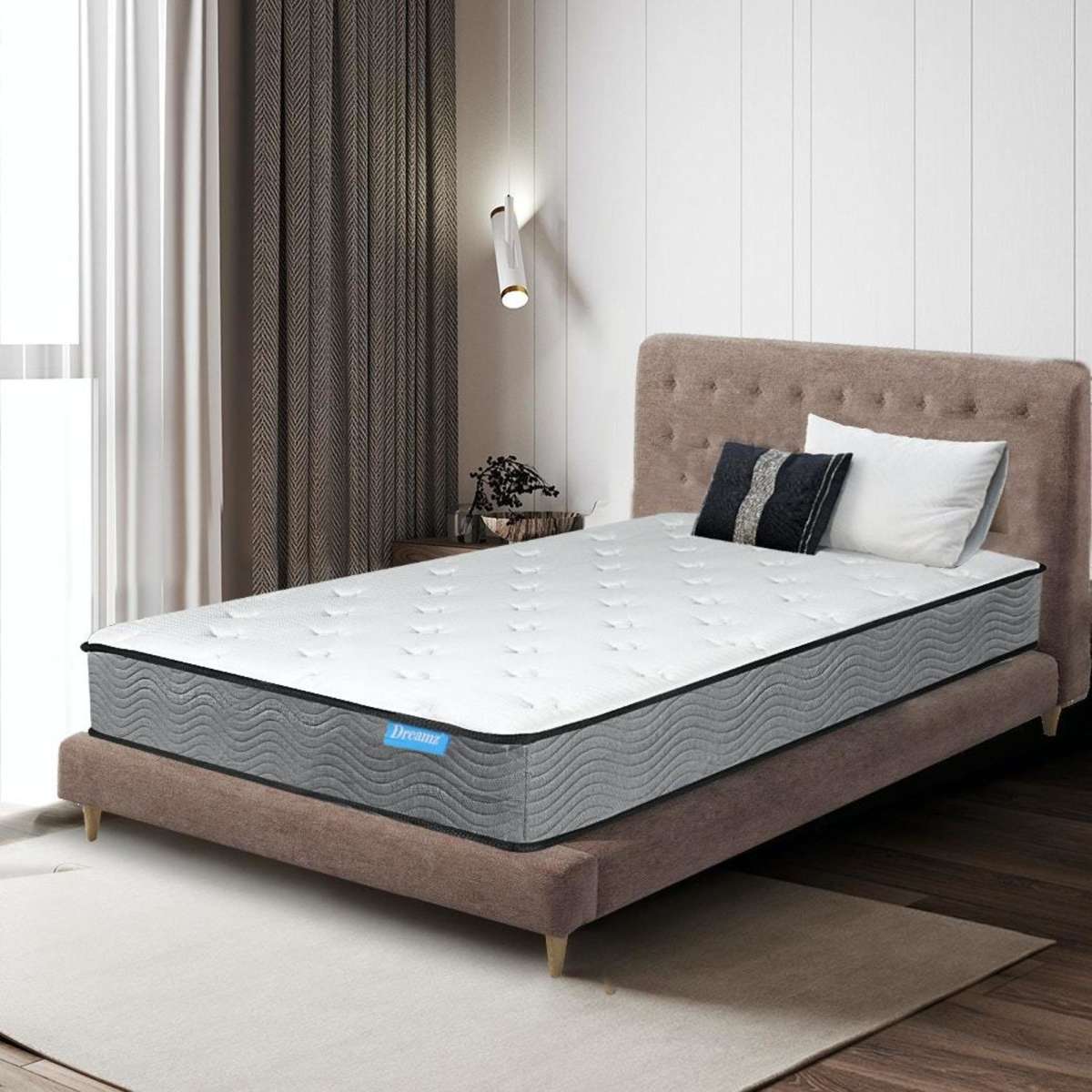 DreamZ Spring Mattress Pocket Bed Coil Sleep Foam Extra Firm King ...