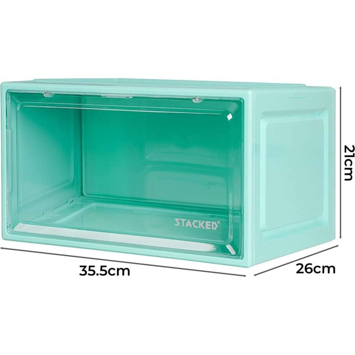 Stacked 6x Sneaker Display Case Shoe Storage Box Clear Plastic Boxes
