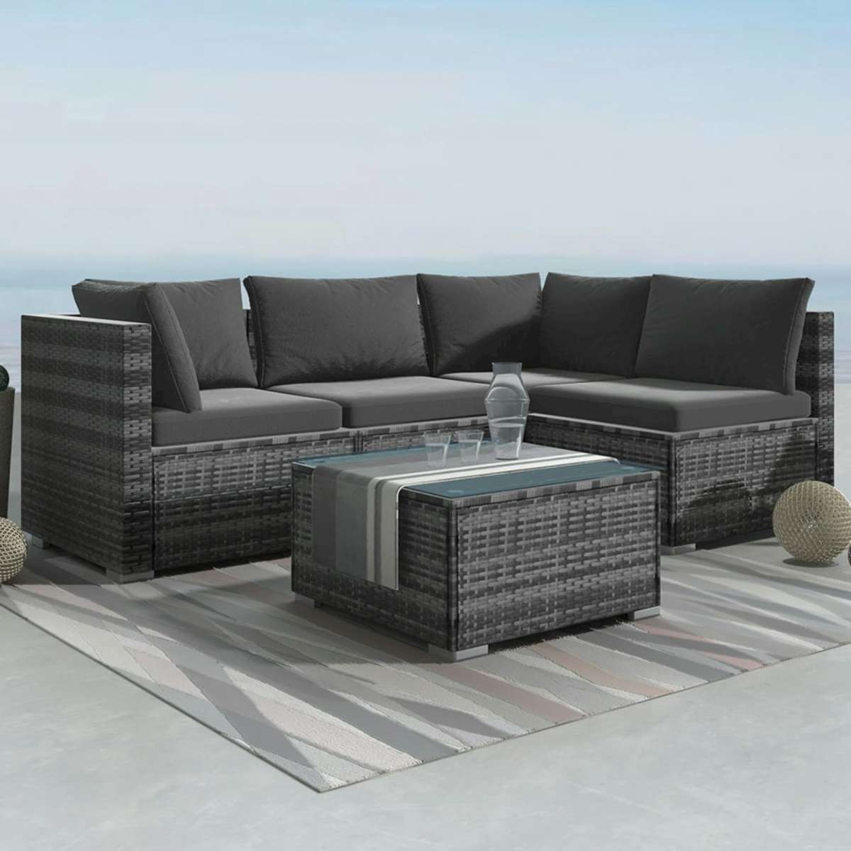 Dreamo Outdoor Modular Lounge Sofa Bondi Grey Woolworths