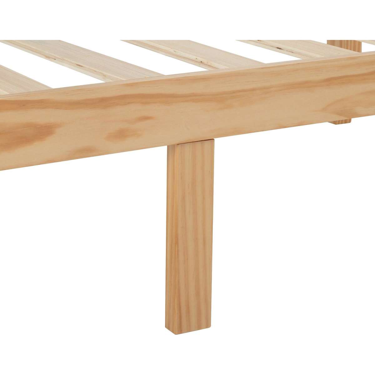 DREAMO Natural Wooden Bed Base Queen Size Woolworths