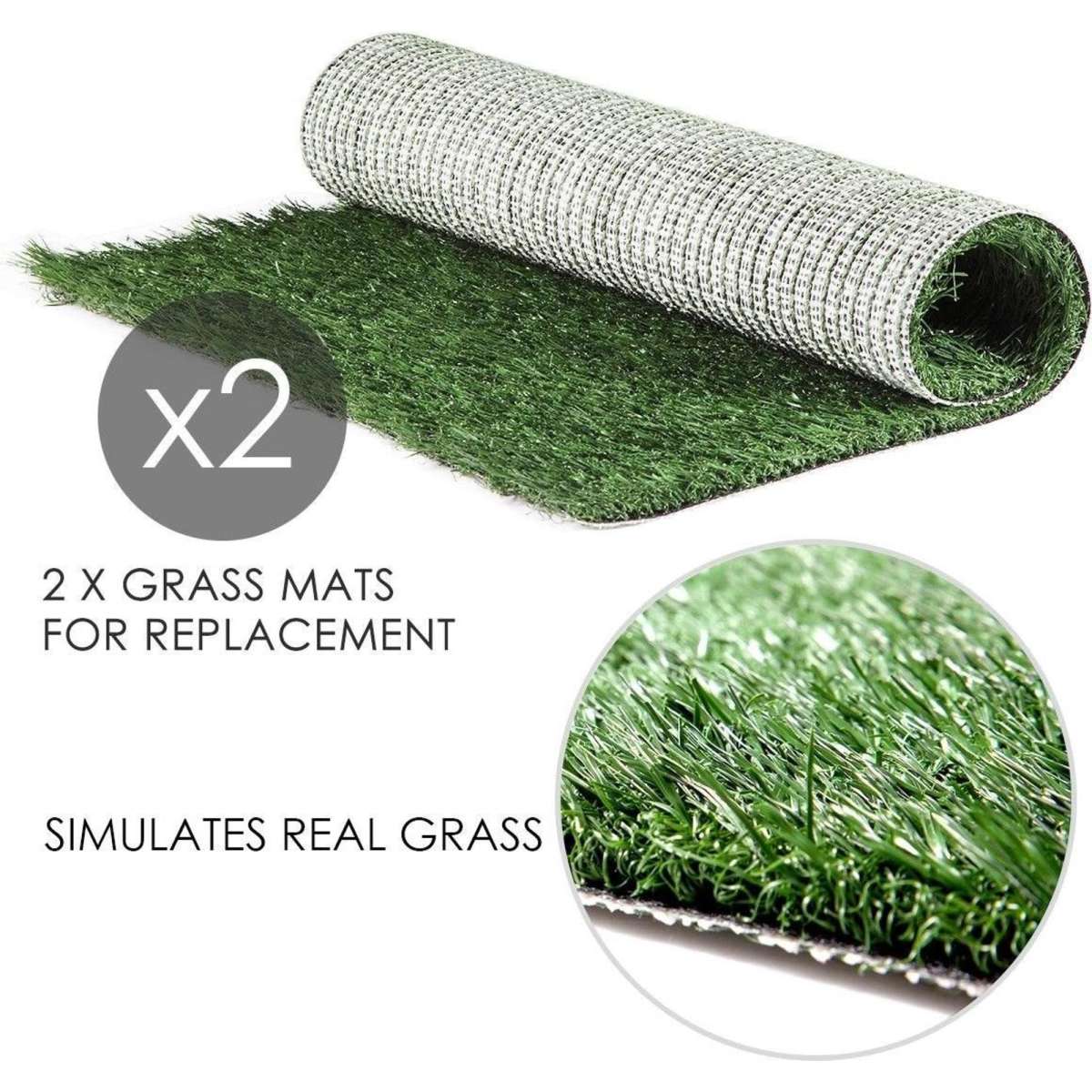 Ausway Indoor Pet Pee Training Pad with 2 Artificial Grass Mat Woolworths