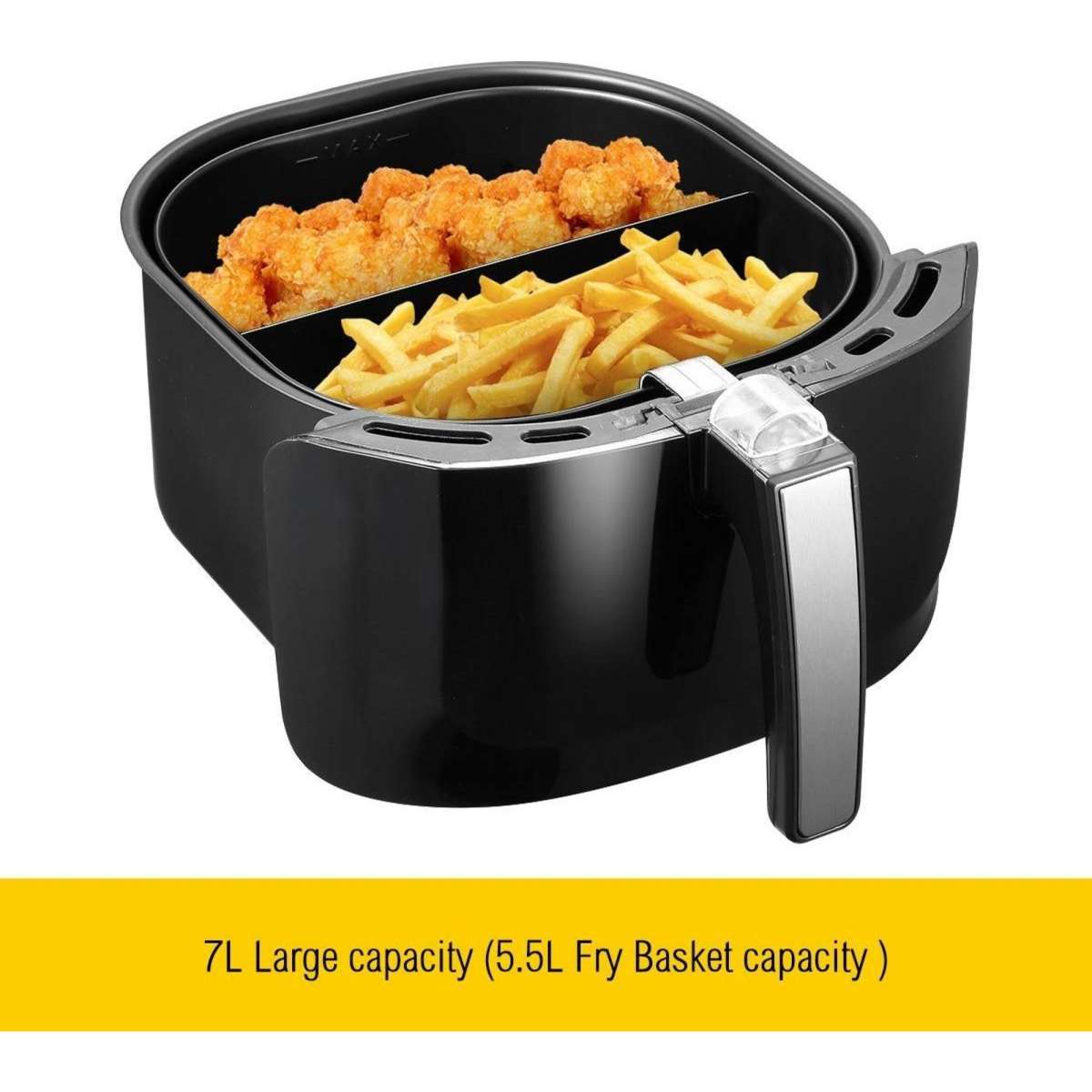 7L Maxkon OiL Free Air Fryer Cooker 1800W Black Woolworths