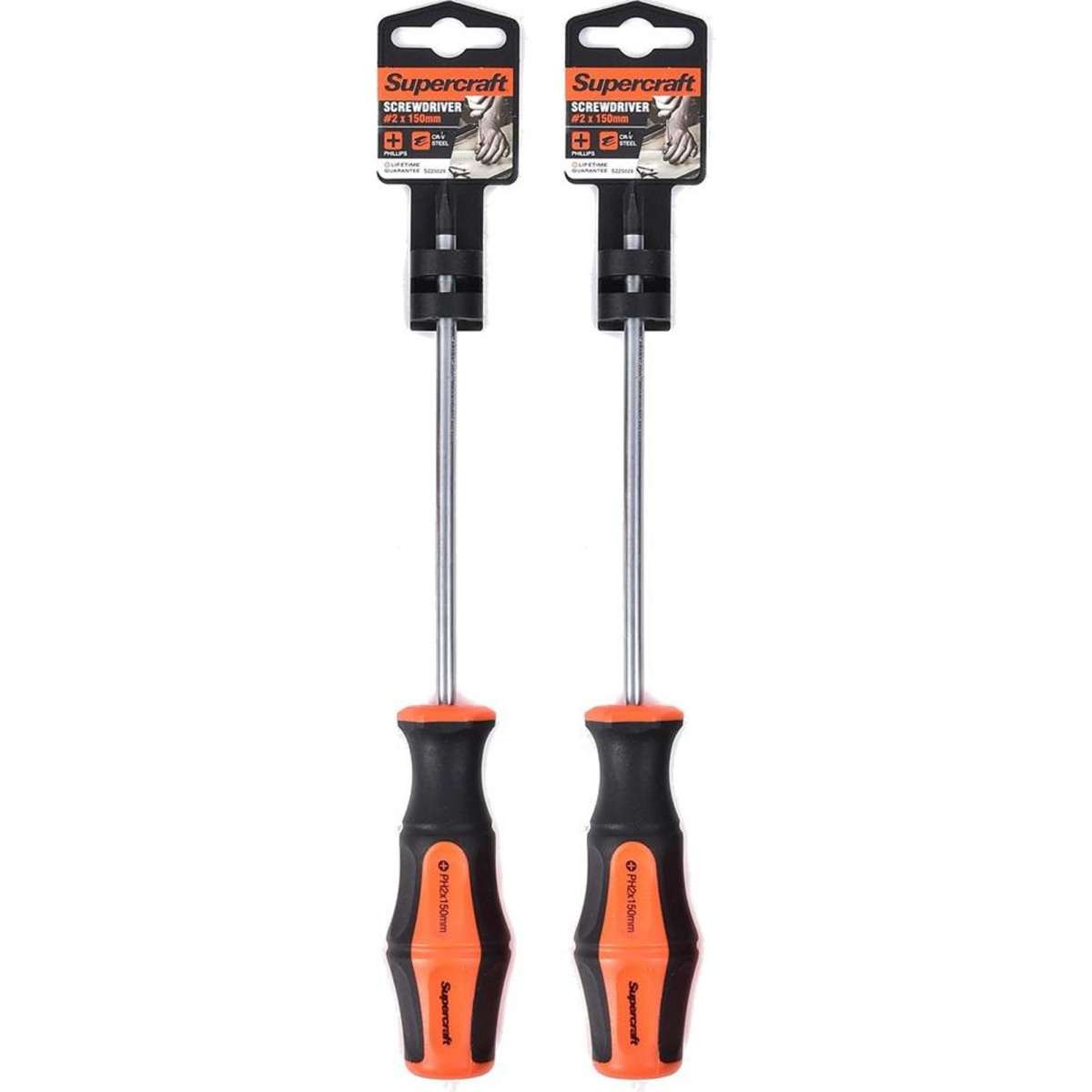 Supercraft CRV Steel Screwdriver Phillips Head 2 6x150mm 2PK Woolworths