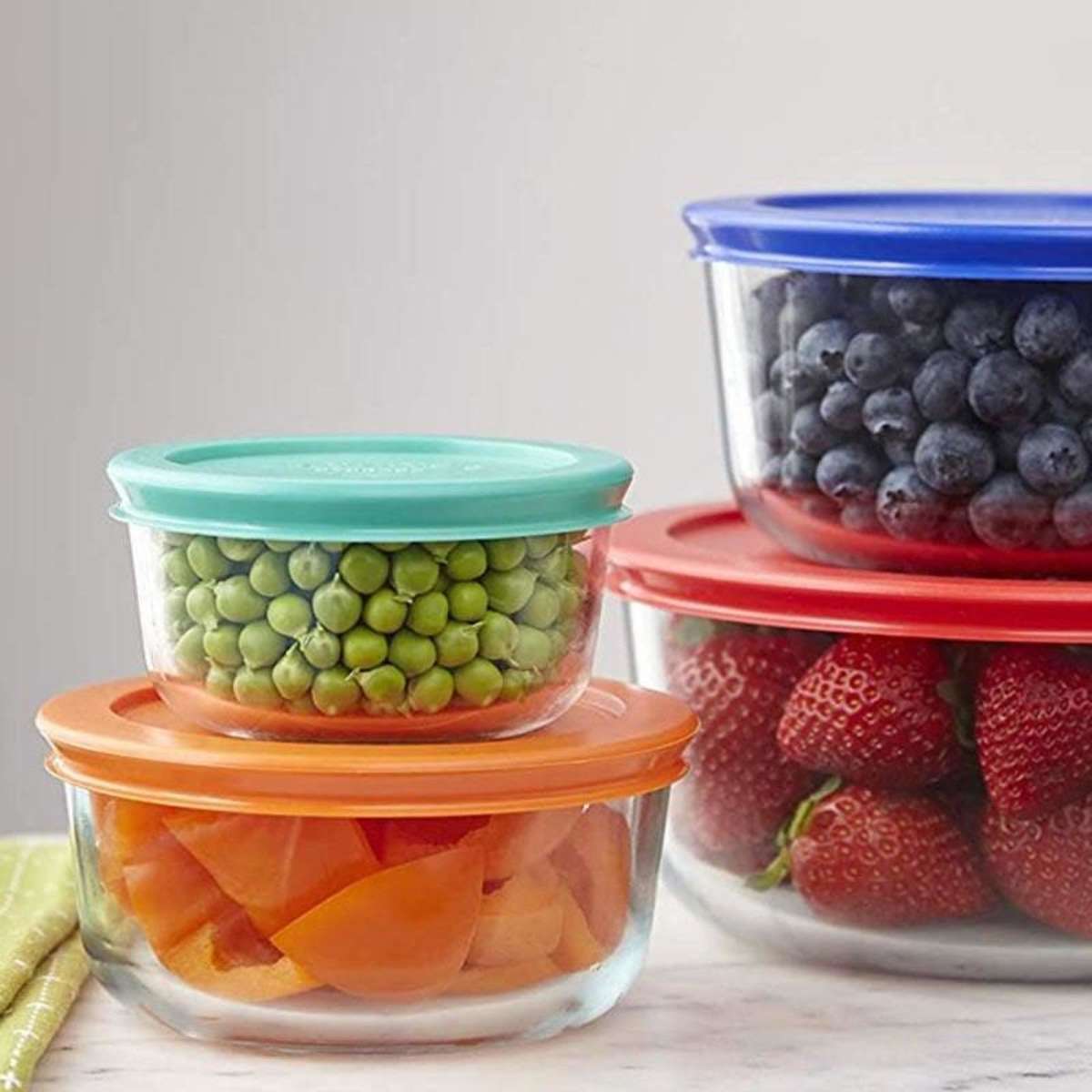 Pyrex Simply Store 14-Piece Round Glass Food Container Set with ...