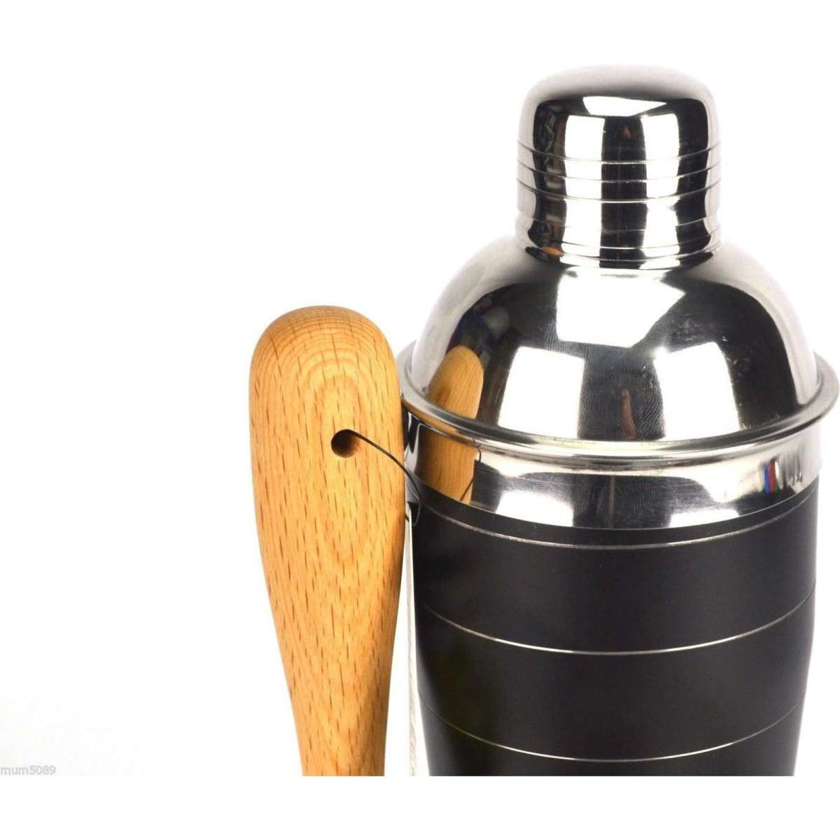 PurpleSpoilz 10 Piece Black Cocktail Shaker Set With Waiters Friend