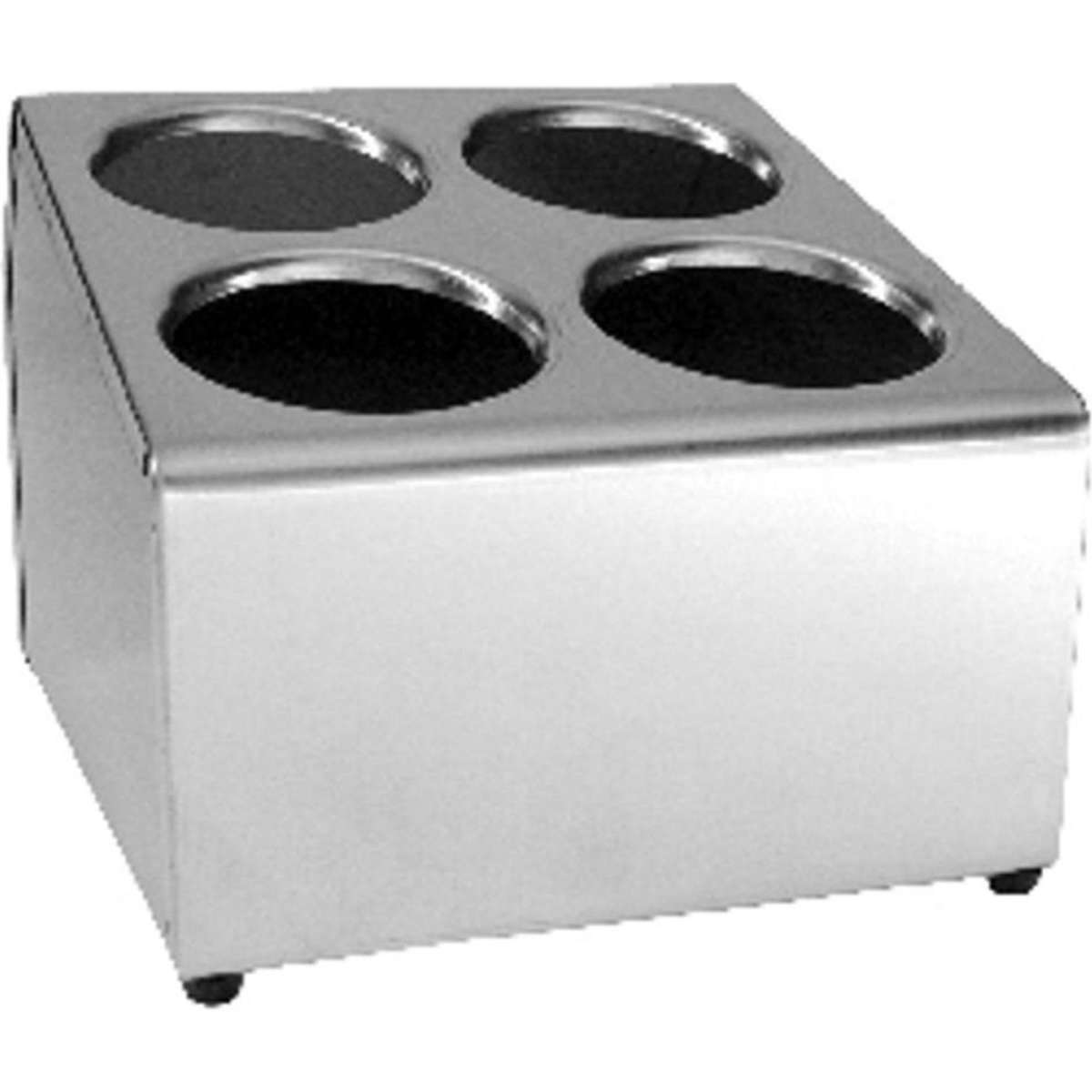 Caterchef Stainless Steel Cutlery Holder With Baskets 4 Holes Square