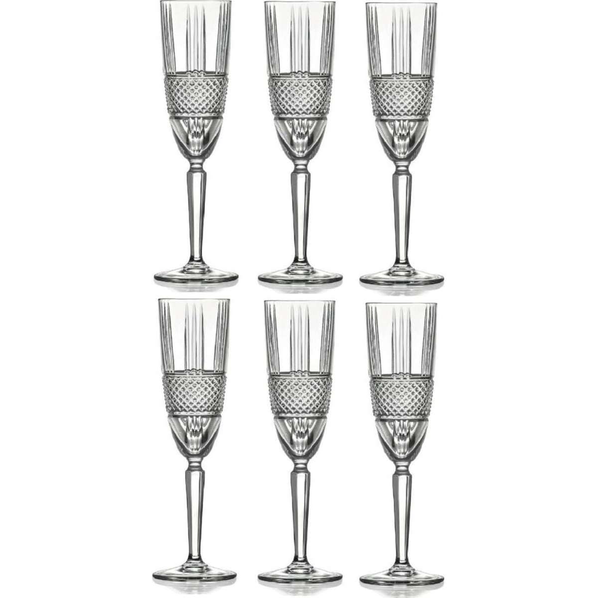 Rcr Brilliante Champagne Flute Glasses 185ml Set of 6 Woolworths