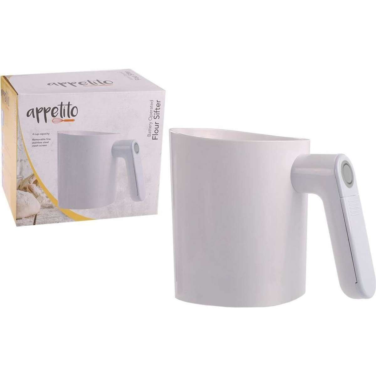 Appetito Battery Operated 4 Cup Flour Sifter Woolworths