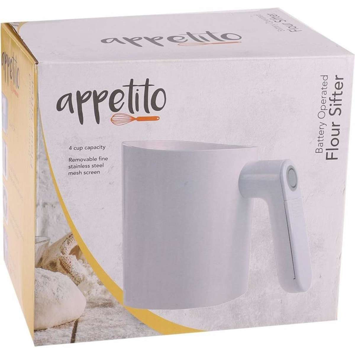 Appetito Battery Operated 4 Cup Flour Sifter Woolworths