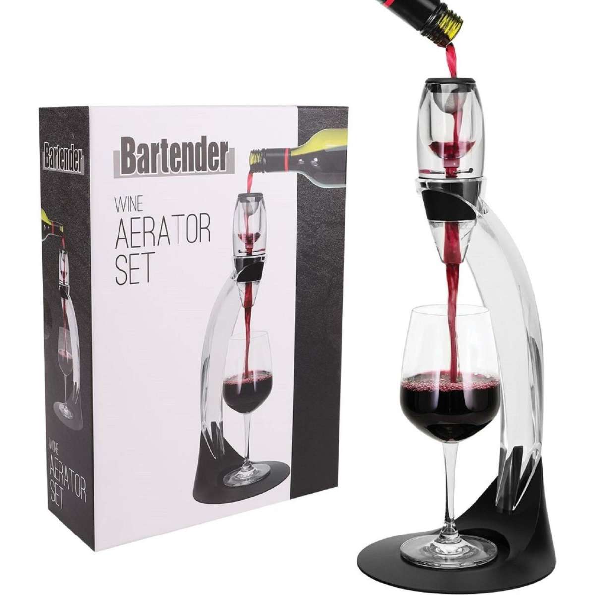 Bartender Red Wine Aerator Set With Pouring Stand Woolworths
