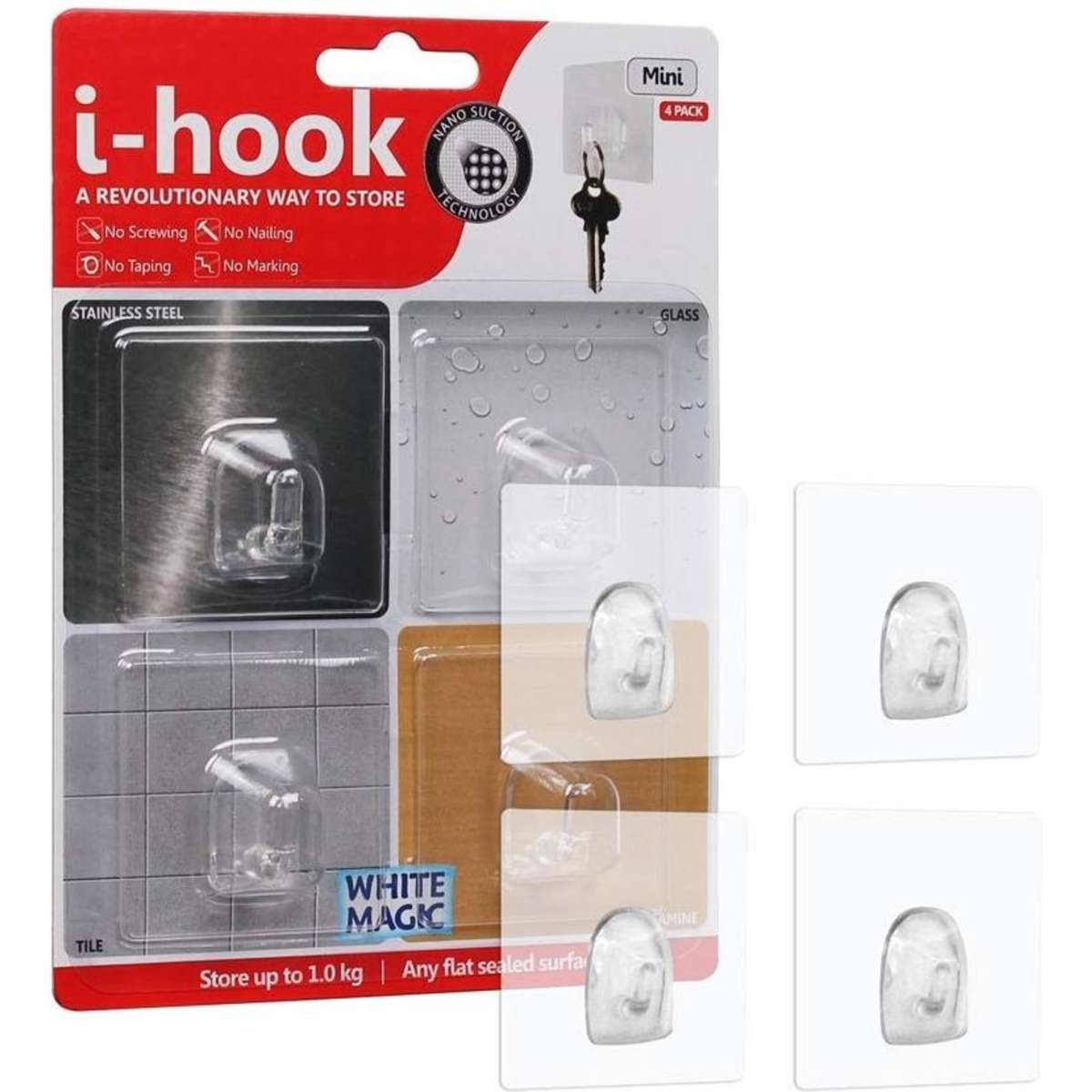IHook Mini Storage Hooks Pack 4 Woolworths