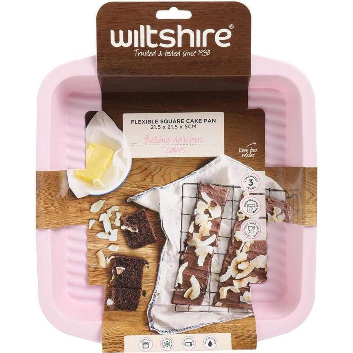 Wiltshire Pink Silicone Square Cake Pan 21.5cm Woolworths