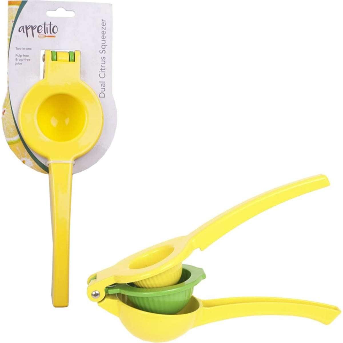 Appetito Dual Citrus Squeezer Yellow/Green Woolworths