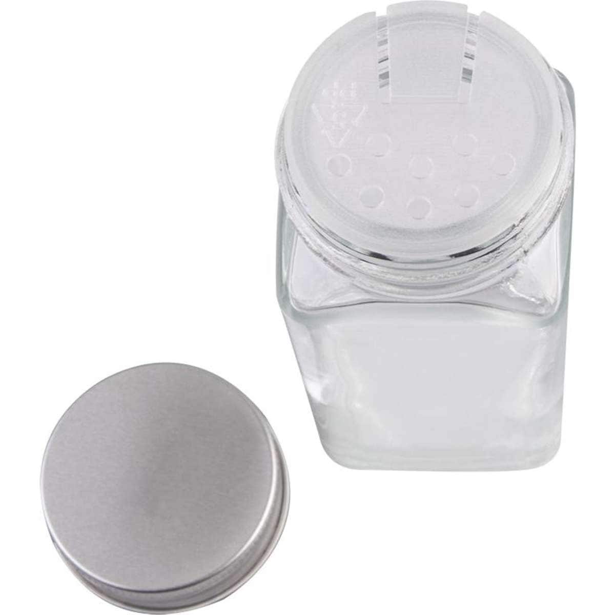 Appetito Glass Square Spice Jar With Metal Lid Set Of 6 Woolworths