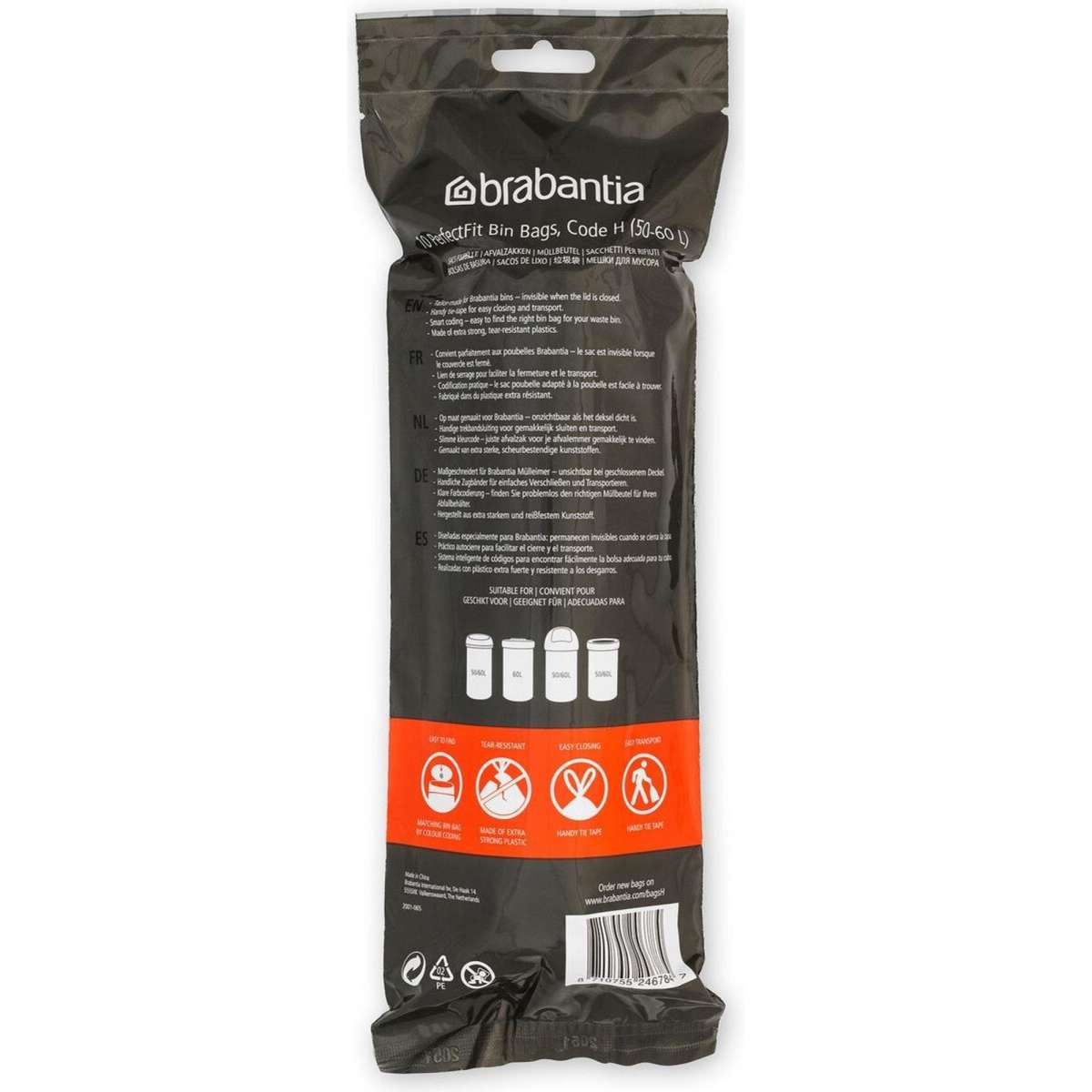 Brabantia Bin Liners Code H 5060 Litre 10 Waste Bags Woolworths