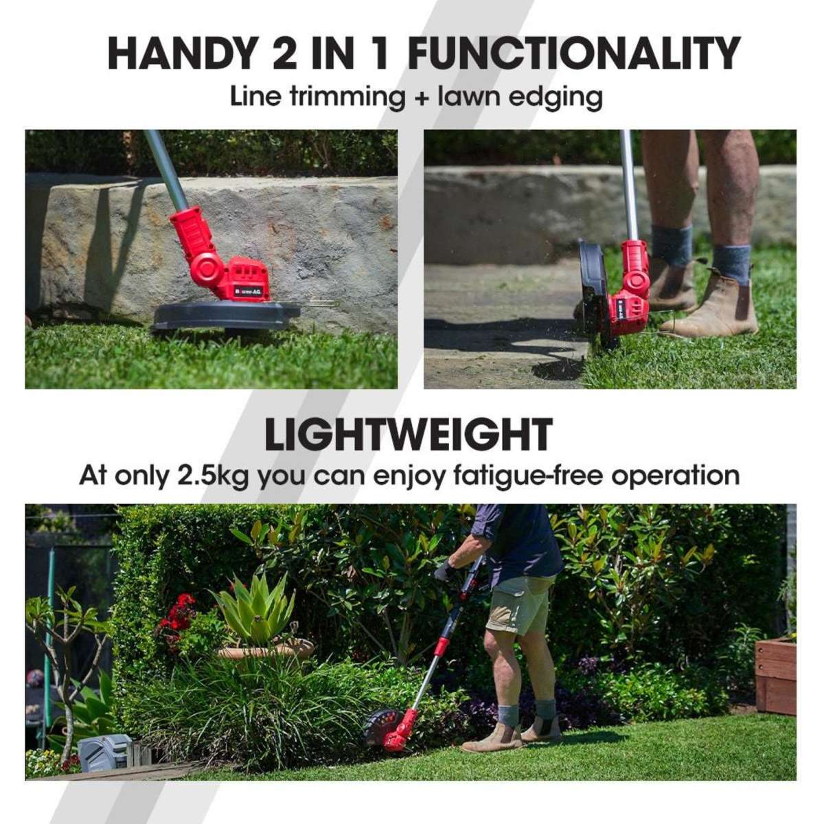 BaumrAG Electric Cordless Line Trimmer/ Whipper Snipper 20V & Leaf Blower Combo Kit Battery