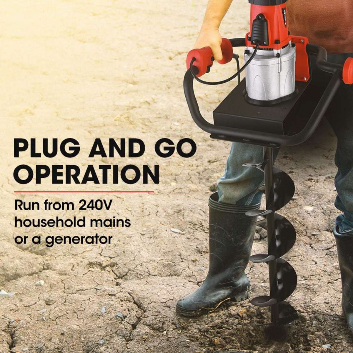 BaumrAG 1500W Electric Post Hole Auger Digger Woolworths