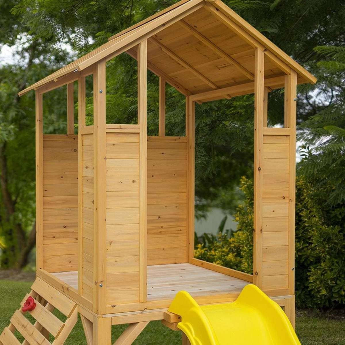 Rovo Kids Wooden Outdoor Play Equipment Cubby House Slide Sandpit