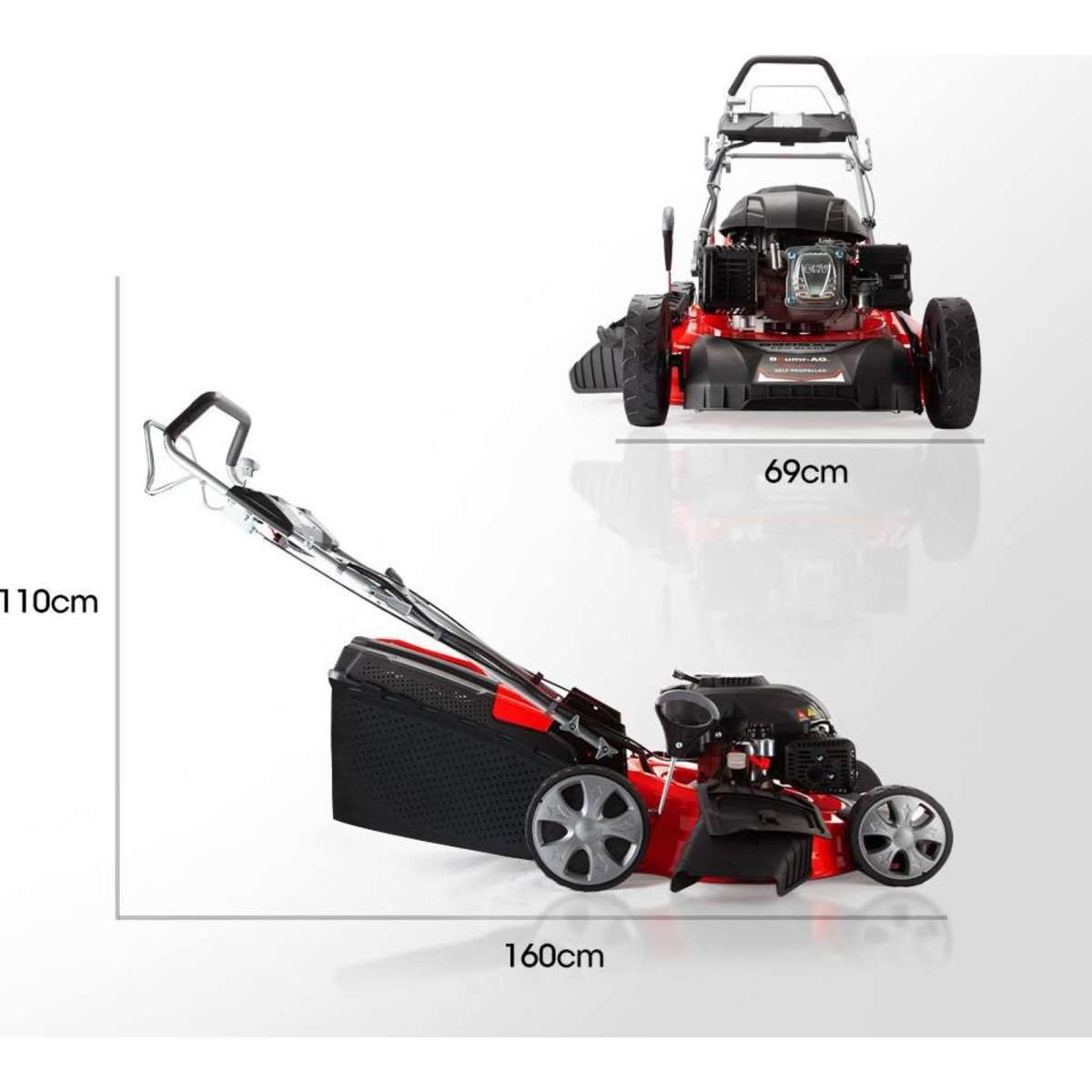 BaumrAG 248cc Lawn Mower 4Stroke 21 Inch Petrol Lawnmower 4in1 Self