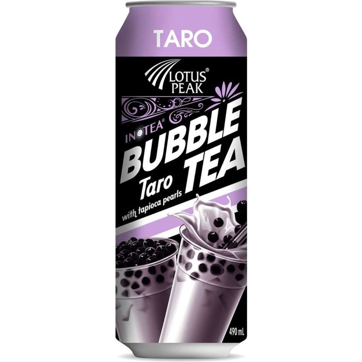 Lotus Peak Bubble Tea Taro w/ Tapioca Pearls 490ml 6pc Woolworths